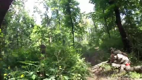 Fire contact of Russian special forces in a wooded area, near Severodonetsk.