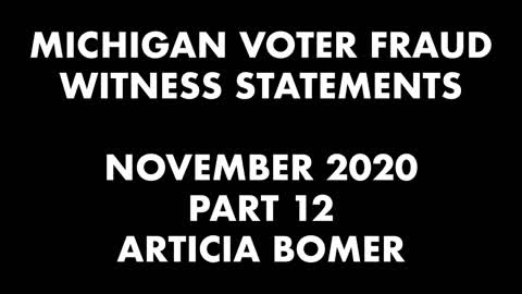 Articia Bomer Witnessed Dems Counting Spoiled Ballots for Biden & Tampering with Machines at Cobo