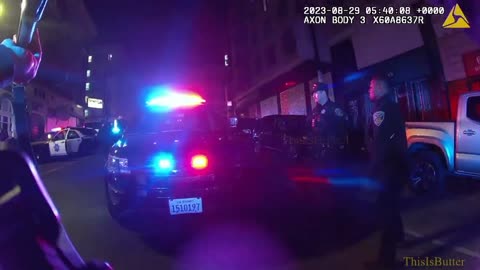 Bodycam footage from the San Francisco PD shows an officer shooting a man who was armed with a knife