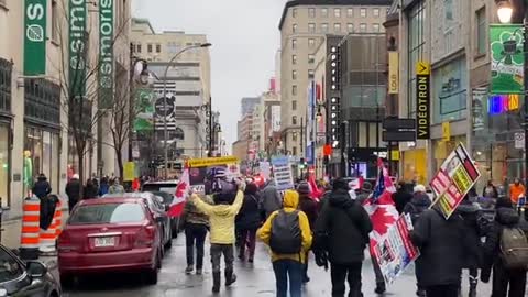 Protesters in Montreal hit the streets to protest against COVID restrictions