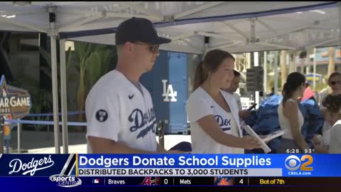 Dodgers host backpack, school supplies giveaway for students