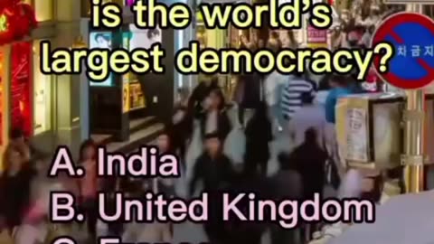 Which Country Is The Worlds Largest Democracy? |General Knowledge|