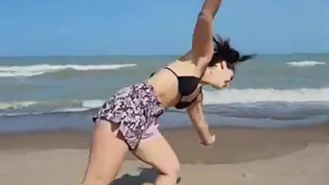 can you do this at the beach?😘 #karate #shorts #martialarts