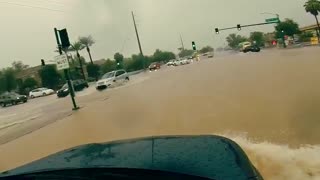 Phoenix flash flood turns roads into rivers