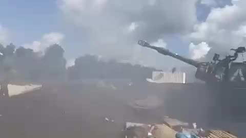 IDF Chick Standing to Close to 155mm Gun Sent Flying