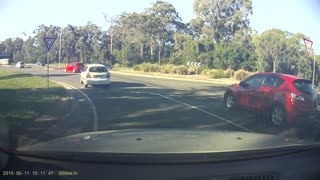 Dash Cam Captures Incredible Near Miss Roundabout Accident