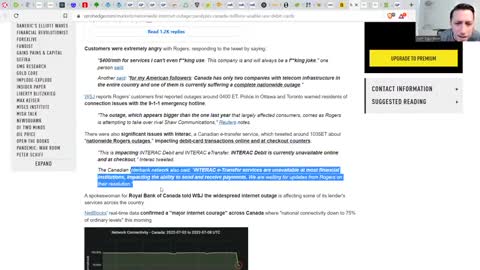 MASSIVE INTERNET OUTAGE IN CANADA! - BANK ACCOUNTS LOCKED! - JUST THE BEGINNING!