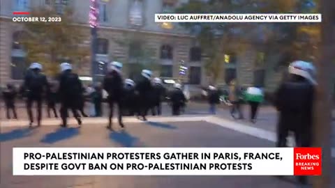 Pro-Palestinian Protesters Demonstrate In Paris Despite France Govt Banning Pro-Palestinian Protests