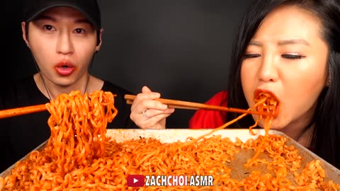 EXPECTATIONS vs REALITY with HYUNEE EATS _ NUCLEAR FIRE NOODLE MUKBANG