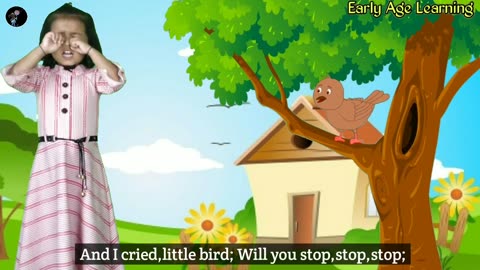 Once I Saw a Little Bird Favourite English Kids Song | Animated Poem For Kids | bird poem for kids