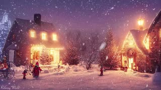 2022: Peaceful Instrumental Christmas Music Snowy Christmas Night Background
