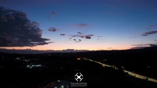 Aerial sunset timelapse