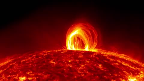 Fiery Looping Rain on the Sun by Nasa