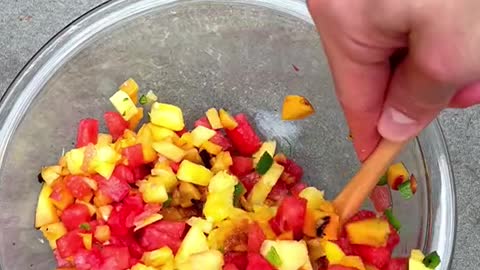 GRILLED PEACH SUMMER SALSA save this for later