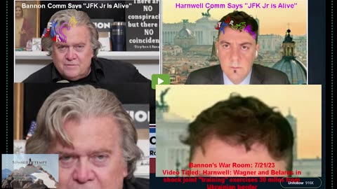 Same Comm x2 From Bannons War Room Video w/ Harnwell 7/21/23 "JFK Jr is Alive"