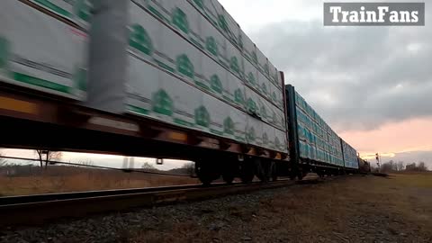 Manifest Train CN 3015 Military Tribute & CN 2540 Engines East In Sarnia