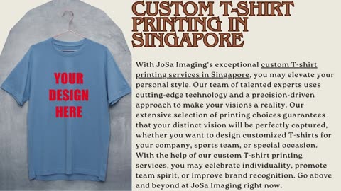 Best Custom T-shirt Printing in Singapore | JoSa Imaging