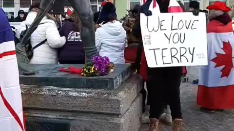 Desecrating Terry Fox Statue!