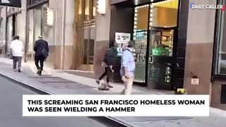 TheDC Shorts - San Francisco Homeless Man CAUGHT Climbing Over Gate