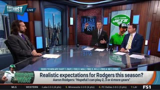 FIRST THINGS FIRST Nick reacts to Jets’ Aaron Rodgers ‘hopeful’ he could play up to '4 more years'