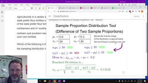 Sampling Distribution of difference of proportions Calculator