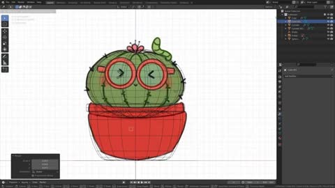 Blender beginner tutorial to make 3d cute cactus 1