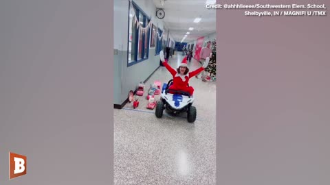School Principal Hilariously Recreates "Elf on the Shelf" for Students