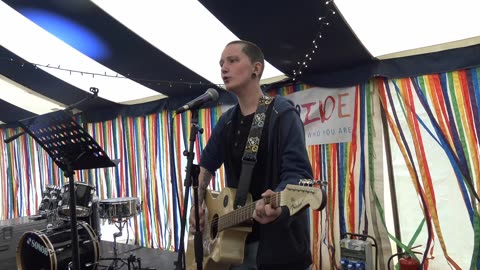 Tavistock Devon first Gay LGBTQIA+ Pride 2022. Dylan Wood singer