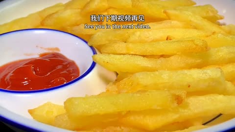 Vegetarian recipe, homemade French fries, crispy and crispy, never tire of eating home cooking