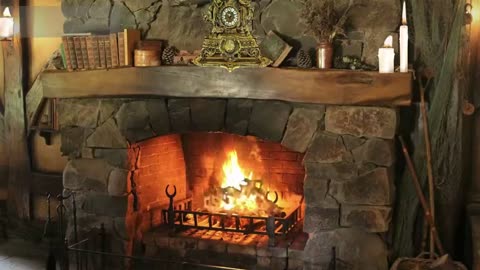 CRACKLING FIRE WITH CLOCK TICKING- 1 Hour RELAXING MEDITATION AMBIENCE SOUND