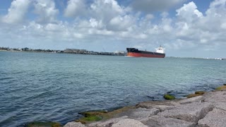 Ship sailing into Gulf of Mexico