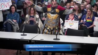 Father Wears Julius Caesar Costume - Concord School District Board Meeting (03-06-2023)