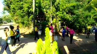 Village school marching.