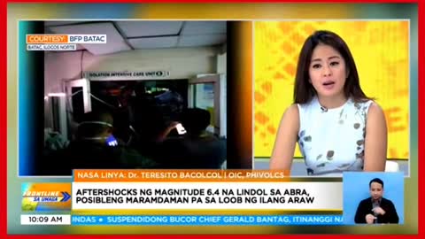 Magnitude 6.4 na lindol,yumanig sa HilagangLuzon