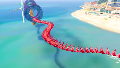 GTA V New Epic Parkour Race For Car Racing Challenge by Cars and Motorcycle, Founded Spider Shark6