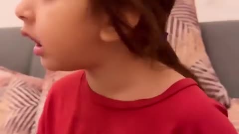 Cute child fight with her dad