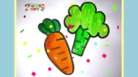 Drawing and colouring any vegetables, HAVE FUN KIDS