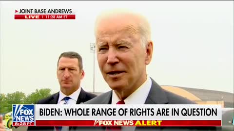 Biden: "Roe says that the existence of a human life and being is a question.