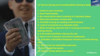 13 Tips for Saving and Investing While Owning a Business