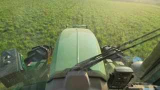 John Deere Tractor Fertilizing Hay Fields