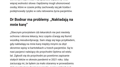 Dalsze prześladowanie doktora Bodnara leczacego amantadyną