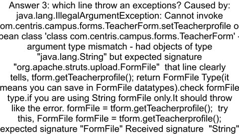 javalangIllegalArgumentException argument type mismatchwhen store the form values in Database