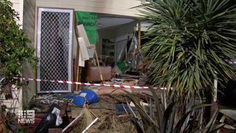 Car smashes through Melbourne home