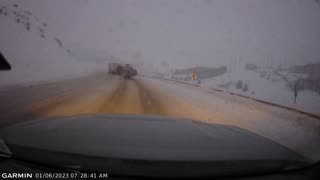 Semi-Trucks Collide on Snowy Highway in Utah