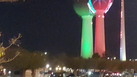 kuwait tower night view