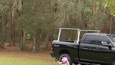 Girl Puts Boot to Bike