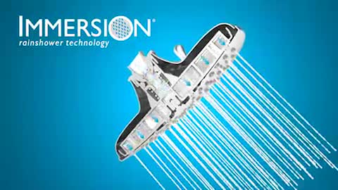 Two-Function Rain Shower 8-Inch Showerhead with Immersion Technology for a High-Pressure Rinse