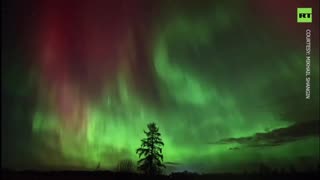 Intense solar storm triggers northern lights in central Russia