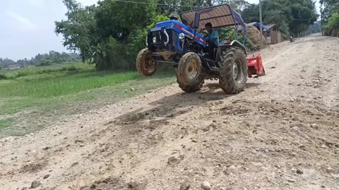 Stunt with tractor