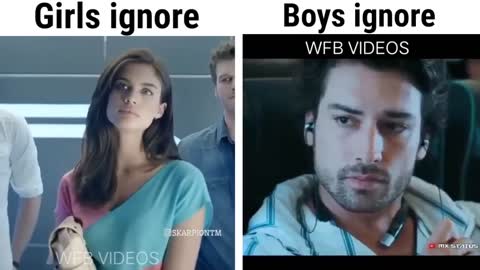 Girls ignore vs boys ignore | girls vs boys🔥😎